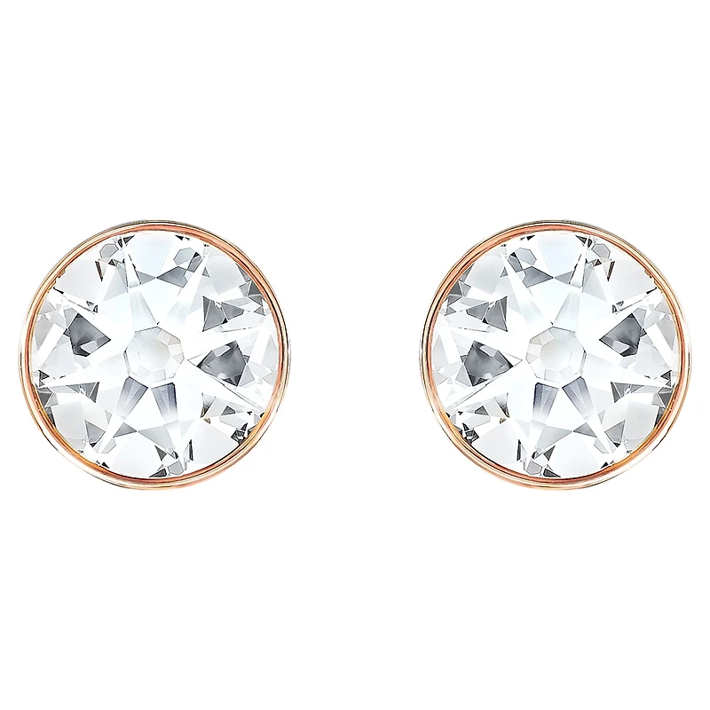 Forward earring jackets, Round cut, White, Rose gold-tone plated by SWAROVSKI