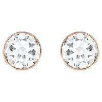 Forward earring jackets, Round cut, White, Rose gold-tone plated by SWAROVSKI