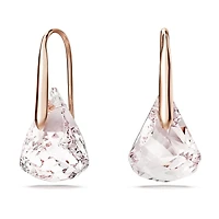 Lunar drop earrings, Pink, 18K rose gold finish