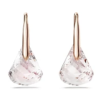Lunar drop earrings, Pink, 18K rose gold finish