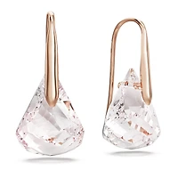 Lunar drop earrings, Pink, 18K rose gold finish