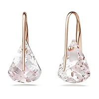 Lunar drop earrings, Pink, 18K rose gold finish