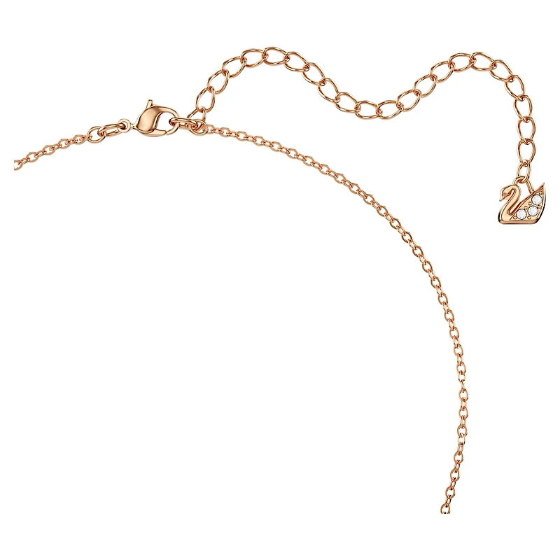 Bella V pendant, Round cut, Gray, 18K rose gold finish