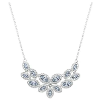 Baron necklace, Leaf, Grey, Rhodium plated by SWAROVSKI
