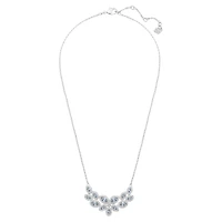 Baron necklace, Leaf, Grey, Rhodium plated by SWAROVSKI
