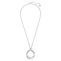 Exact pendant, Round shape, White, Rhodium plated by SWAROVSKI