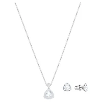 Begin set, Trilliant cut, White, Rhodium plated by SWAROVSKI