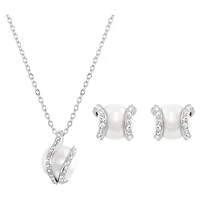 Nude set, White, Rhodium plated by SWAROVSKI