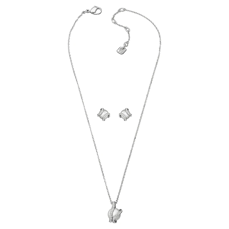 Nude set, White, Rhodium plated by SWAROVSKI