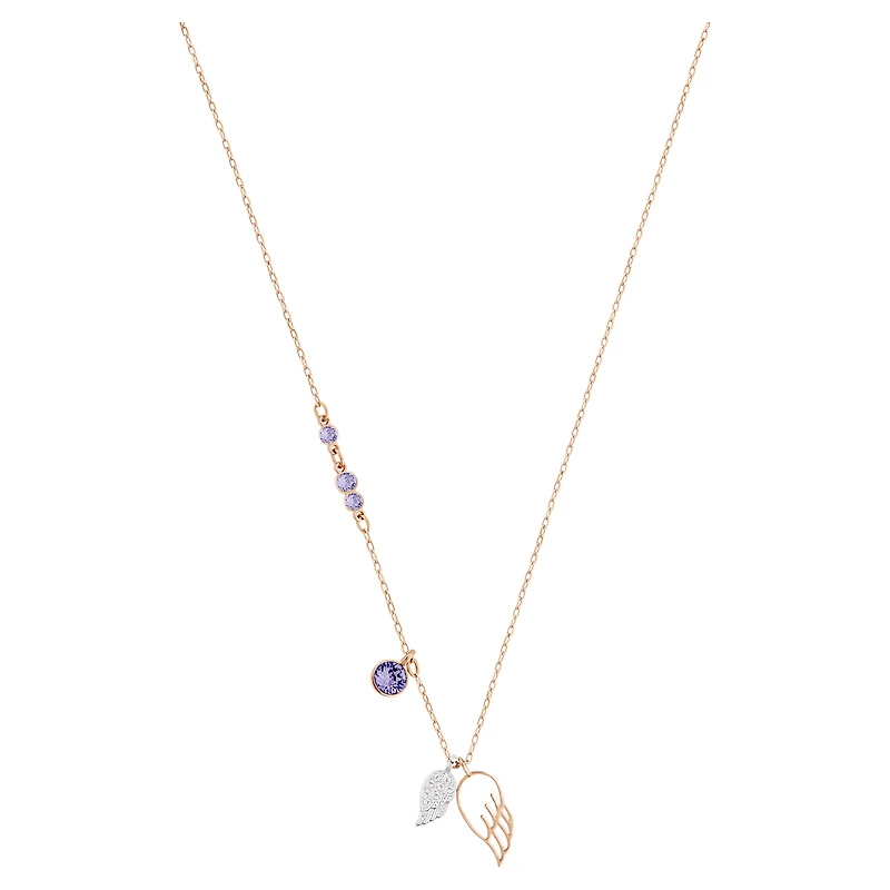 Symbolica pendant, Wing, Purple, Rose gold-tone plated by SWAROVSKI