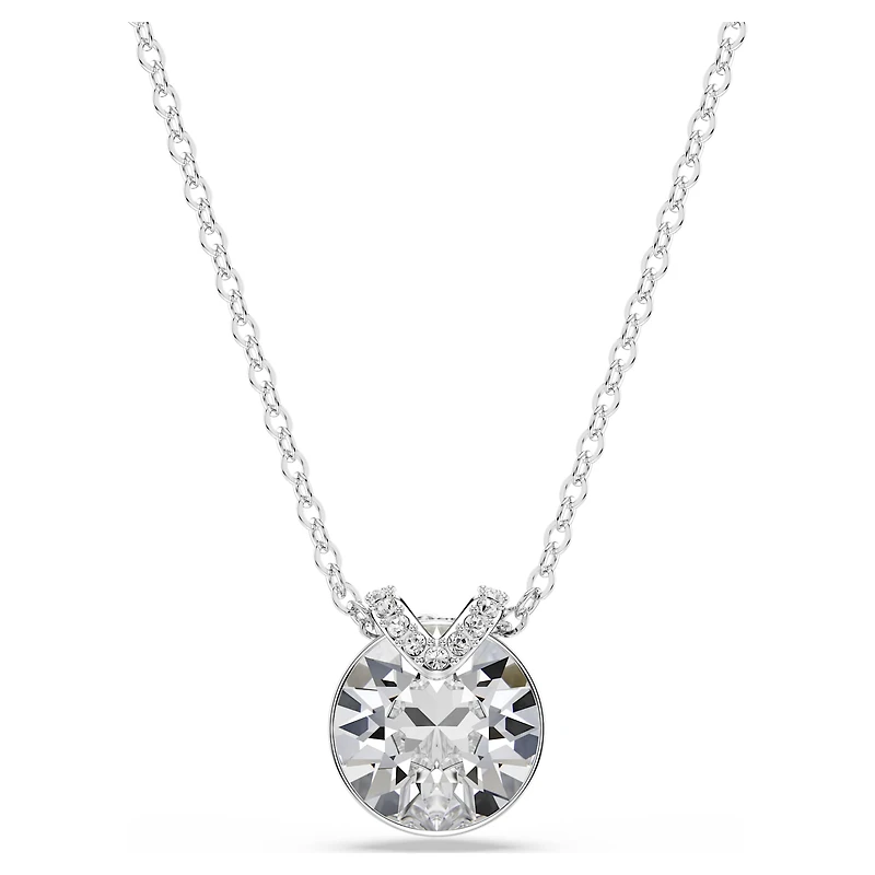 Bella V pendant, Round cut, White, Rhodium plated by SWAROVSKI