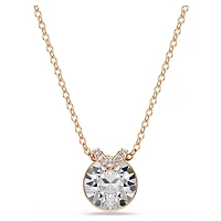 Bella V pendant, Round cut, White, Rose gold-tone plated by SWAROVSKI