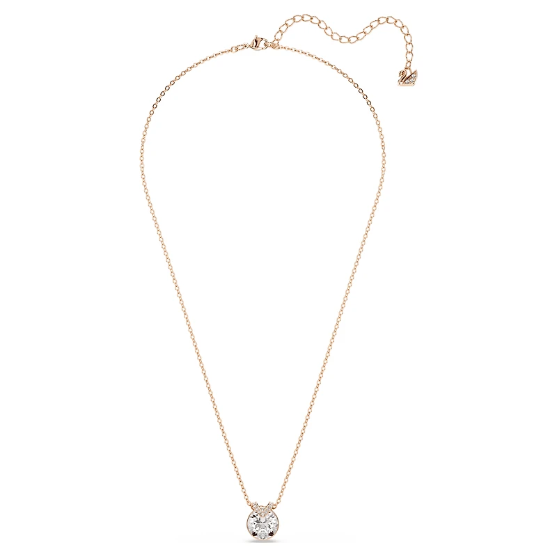 Bella V pendant, Round cut, White, Rose gold-tone plated by SWAROVSKI