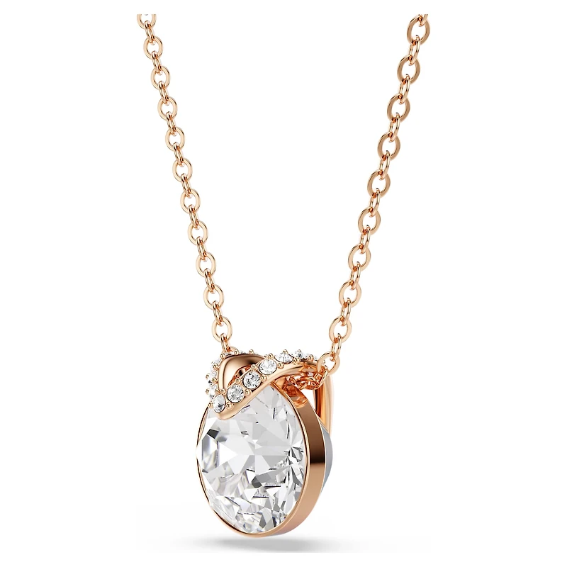 Bella V pendant, Round cut, White, Rose gold-tone plated by SWAROVSKI