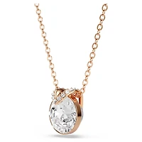 Bella V pendant, Round cut, White, Rose gold-tone plated by SWAROVSKI