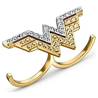 Fit Wonder Woman double ring, Wing, Gold tone, Mixed metal finish