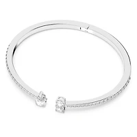 Mesmera cuff, Mixed cuts, White, Rhodium plated by SWAROVSKI