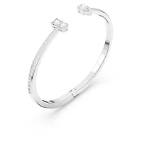Mesmera cuff, Mixed cuts, White, Rhodium plated by SWAROVSKI