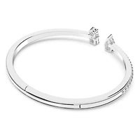 Mesmera cuff, Mixed cuts, White, Rhodium plated by SWAROVSKI