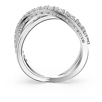 Hyperbola ring, Round cut, White, Rhodium plated by SWAROVSKI