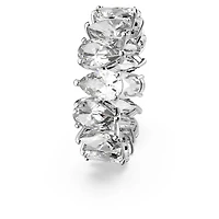 Matrix Vittore ring, Drop cut, White, Rhodium plated by SWAROVSKI