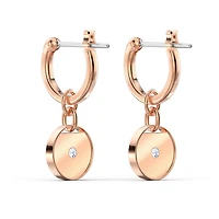 Ginger drop earrings, White, Rose gold-tone plated by SWAROVSKI