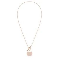 Ginger T Bar necklace, White, Rose gold-tone plated by SWAROVSKI