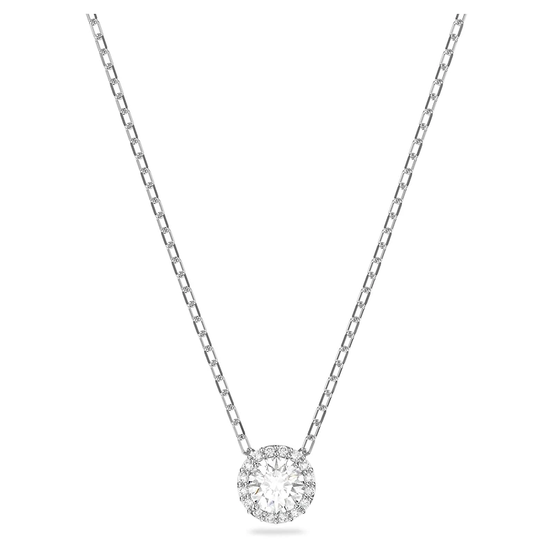Una Angelic pendant, Round cut, White, Rhodium plated by SWAROVSKI