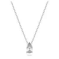 Stilla Attract set, Pear cut, White, Rhodium plated by SWAROVSKI