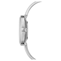 Crystalline delight watch, Swiss Made, Metal bracelet, White, Stainless steel by SWAROVSKI