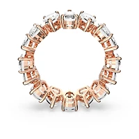 Matrix Vittore ring, Drop cut, White, Rose gold-tone plated by SWAROVSKI