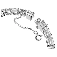 Matrix Tennis bracelet, White, Rhodium plated by SWAROVSKI