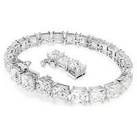 Matrix Tennis bracelet, White, Rhodium plated