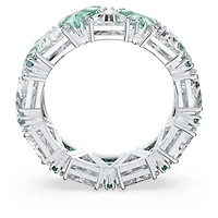 Ortyx cocktail ring, Triangle cut, Green, Rhodium plated by SWAROVSKI