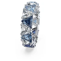 Ortyx cocktail ring, Triangle cut, Blue, Rhodium plated by SWAROVSKI