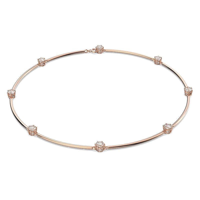 Constella necklace, Round cut, White, Rose gold-tone plated by SWAROVSKI