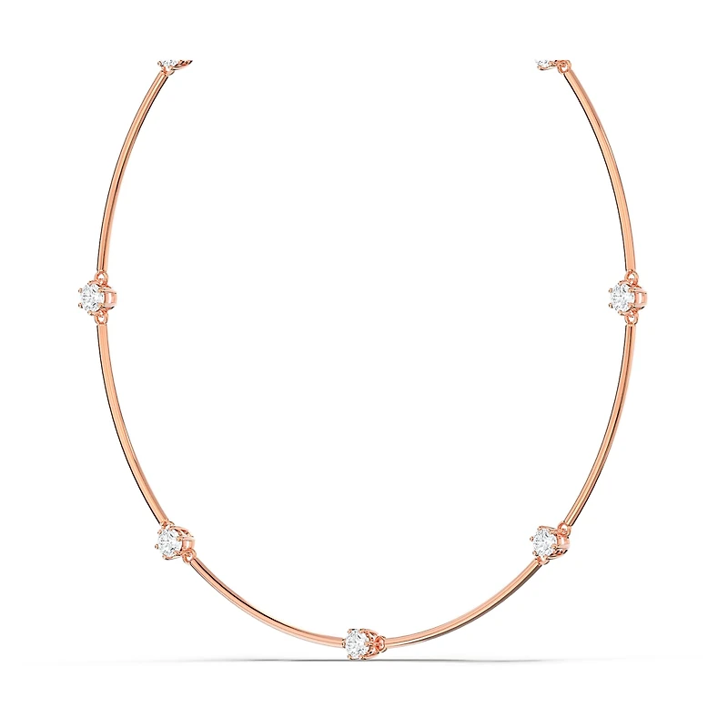 Constella necklace, Round cut, White, Rose gold-tone plated by SWAROVSKI