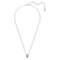 Una necklace, Octagon cut, Blue, Rhodium plated by SWAROVSKI