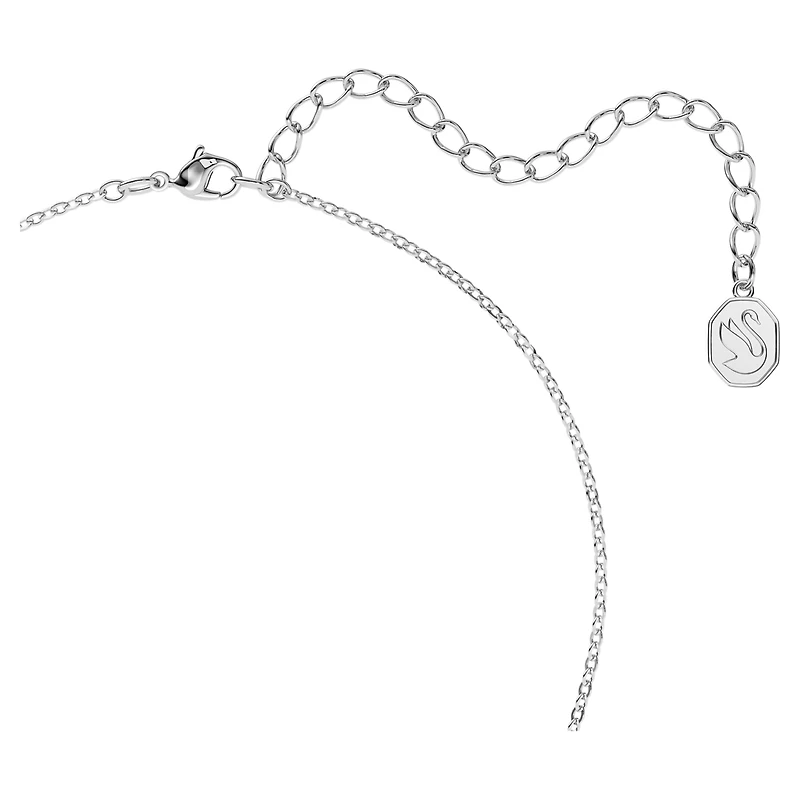 Una necklace, Octagon cut, Blue, Rhodium plated by SWAROVSKI