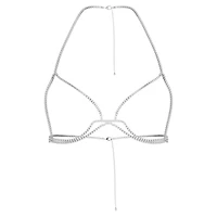 Millenia body chain, Round cut, White, Rhodium plated by SWAROVSKI