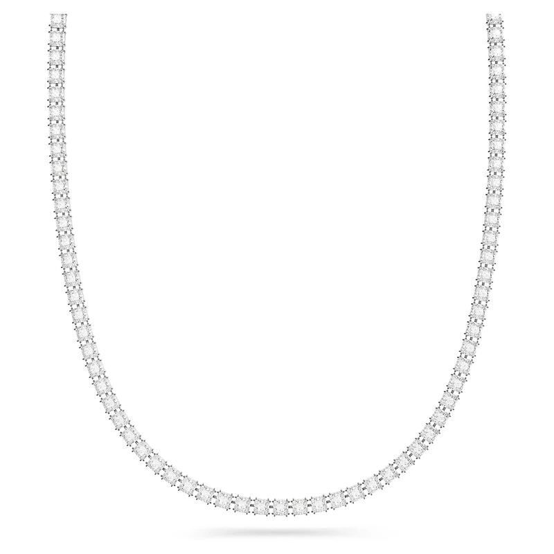 Millenia belt, Square cut, White, Rhodium plated by SWAROVSKI