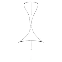 Millenia body chain, Square cut, White, Rhodium plated by SWAROVSKI