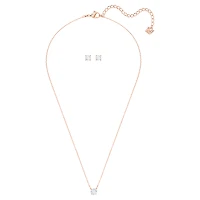 Stilla Attract set, Round cut, White, 18K rose gold finish