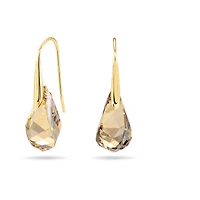 Energic drop earrings, Brown, 18K gold finish