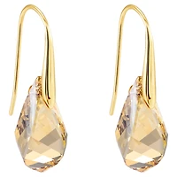 Energic drop earrings, Brown, 18K gold finish