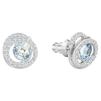Generation stud earrings, Pear shape, Blue, Rhodium plated by SWAROVSKI