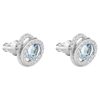 Generation stud earrings, Pear shape, Blue, Rhodium plated by SWAROVSKI