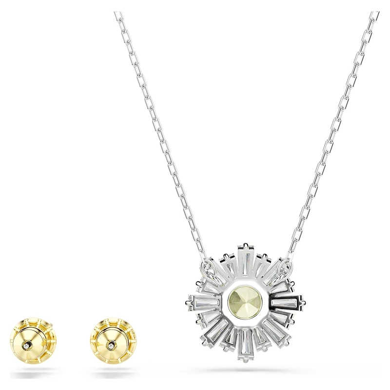 Idyllia set, Mixed cuts, Sun, Yellow, Mixed metal finish by SWAROVSKI