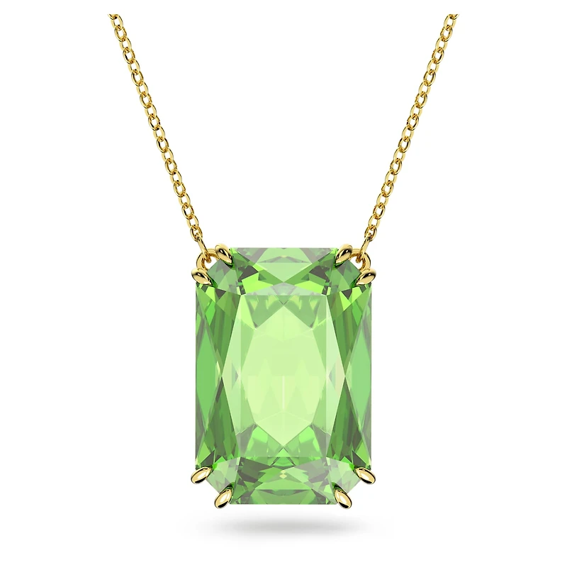 Millenia pendant, Octagon cut, Green, 18K gold finish