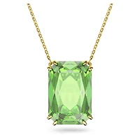 Millenia pendant, Octagon cut, Green, 18K gold finish